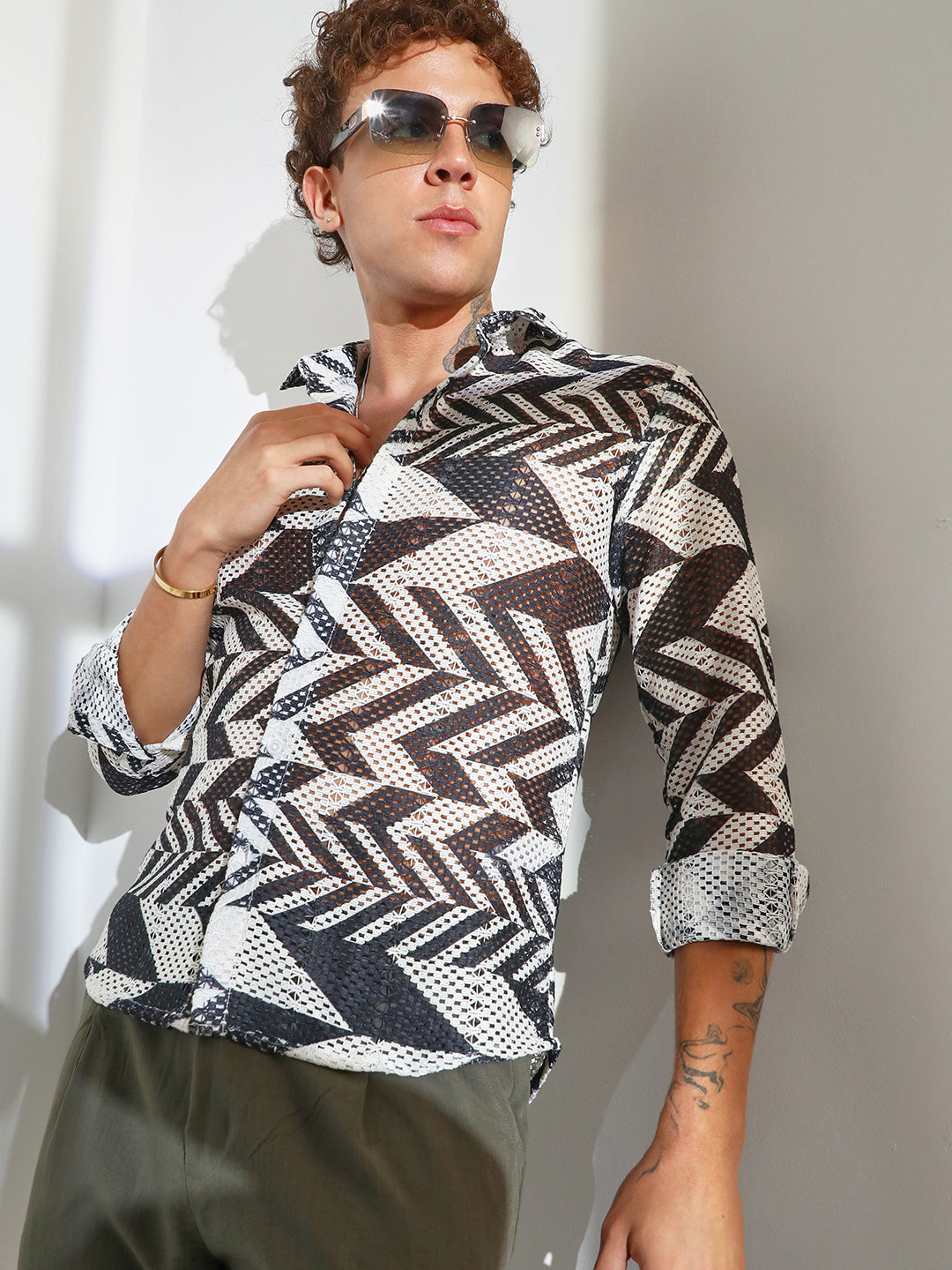 Chevron-Knit Shirt