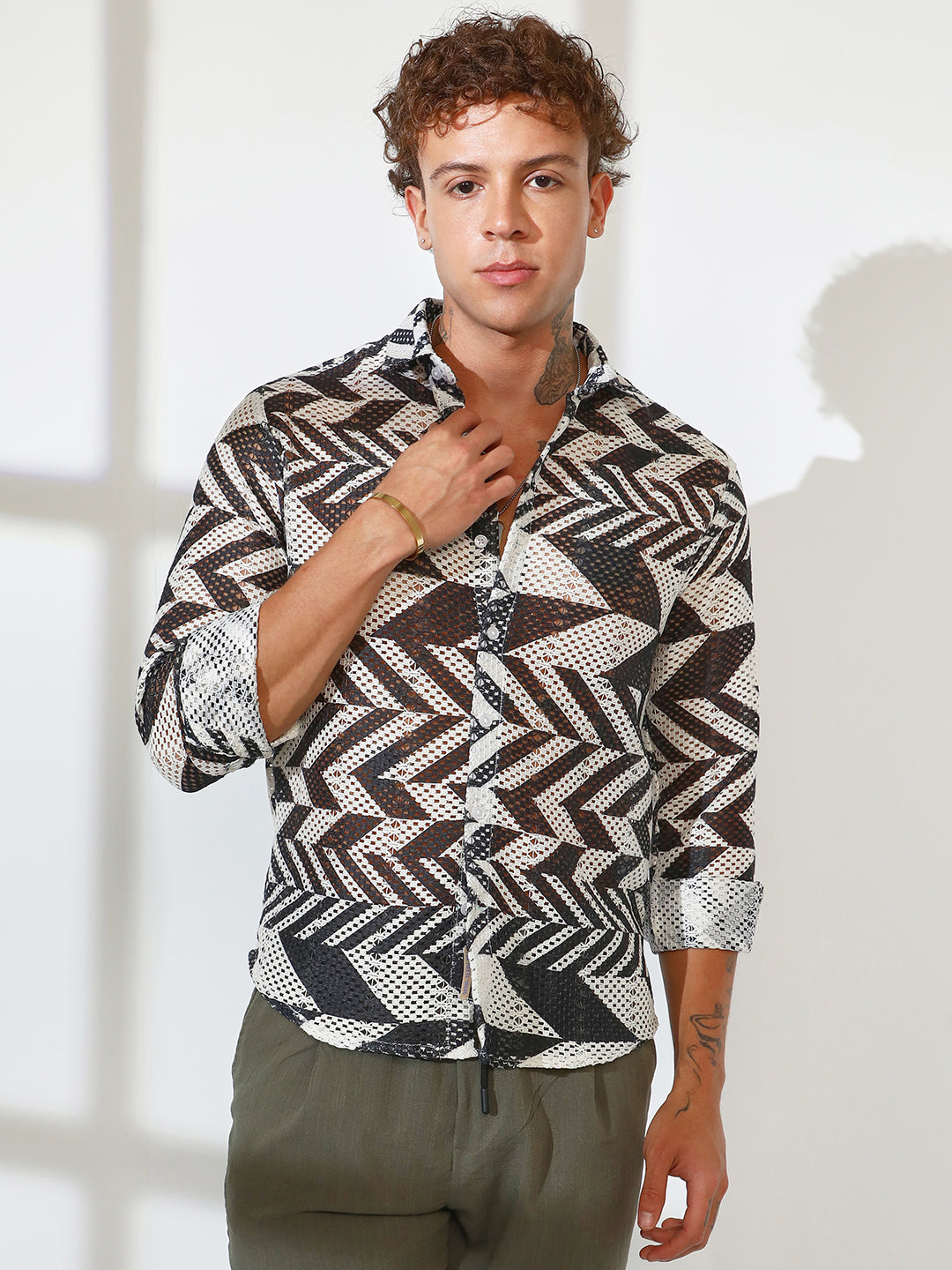 Chevron-Knit Shirt