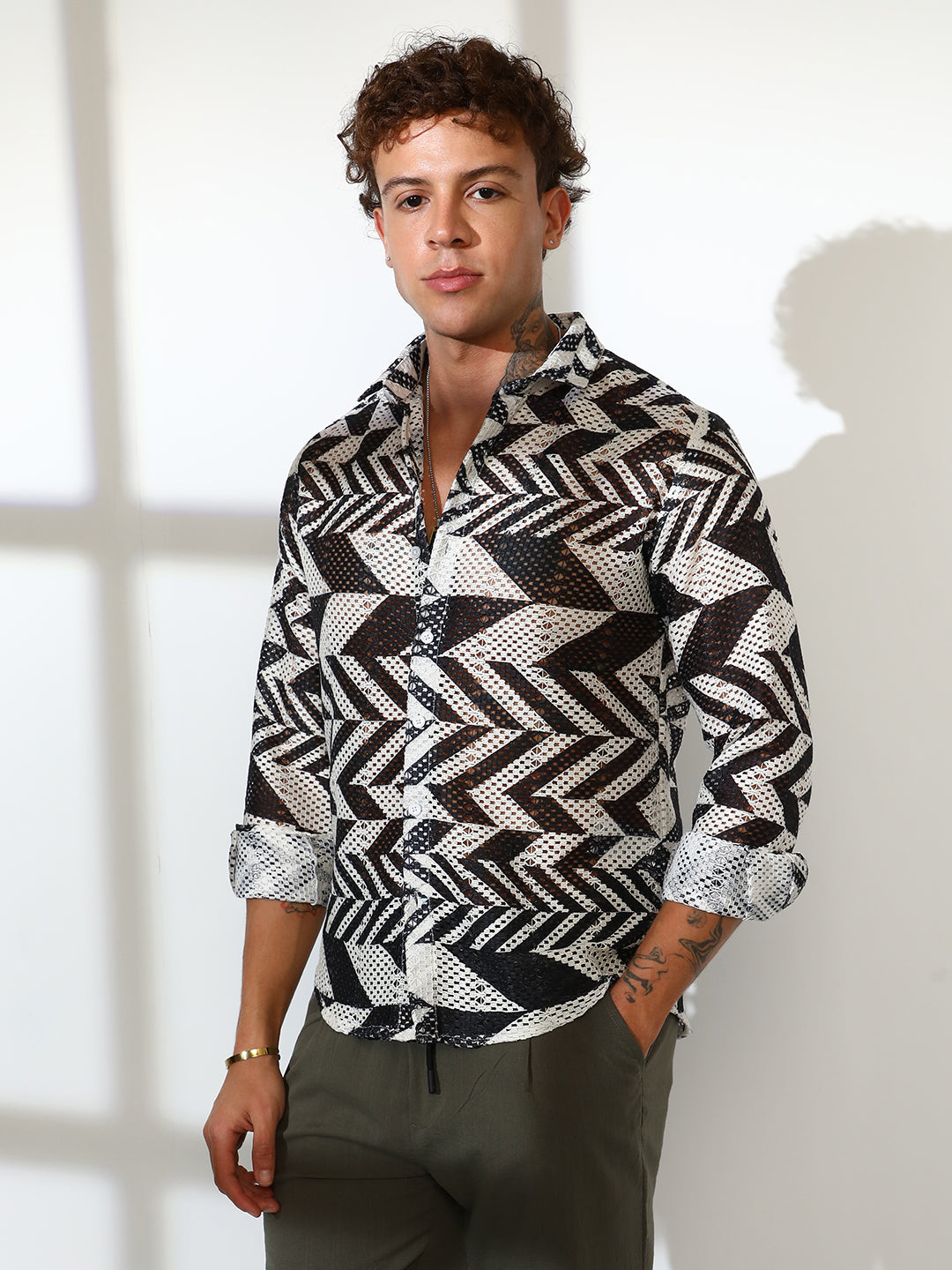 Chevron-Knit Shirt