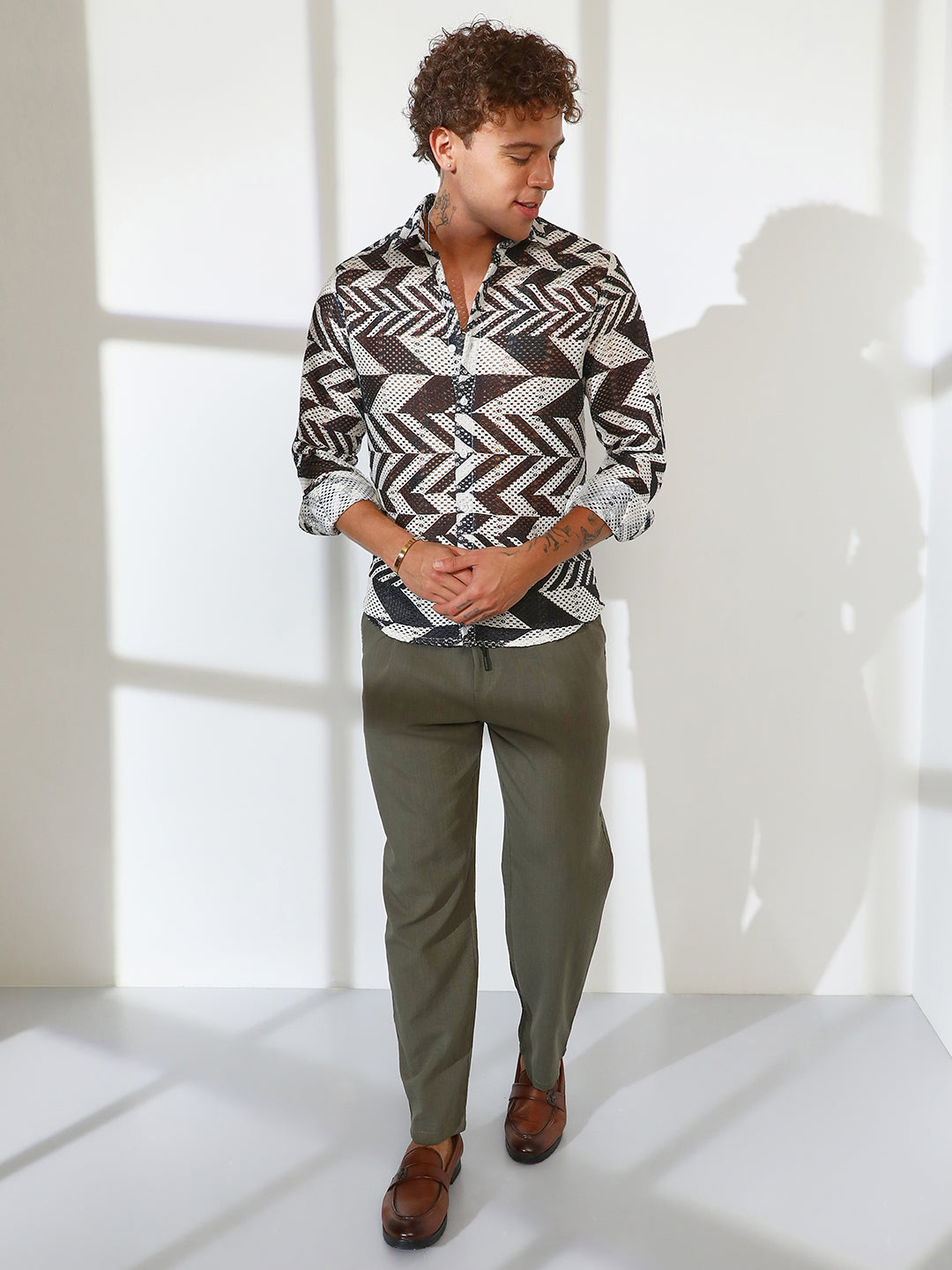 Chevron-Knit Shirt