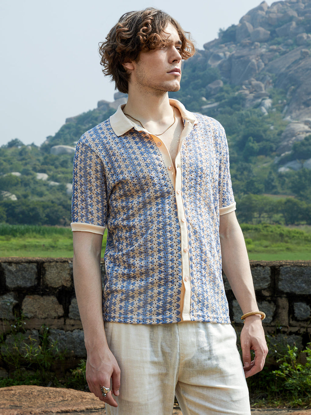 Ditsy Floral Knit Shirt