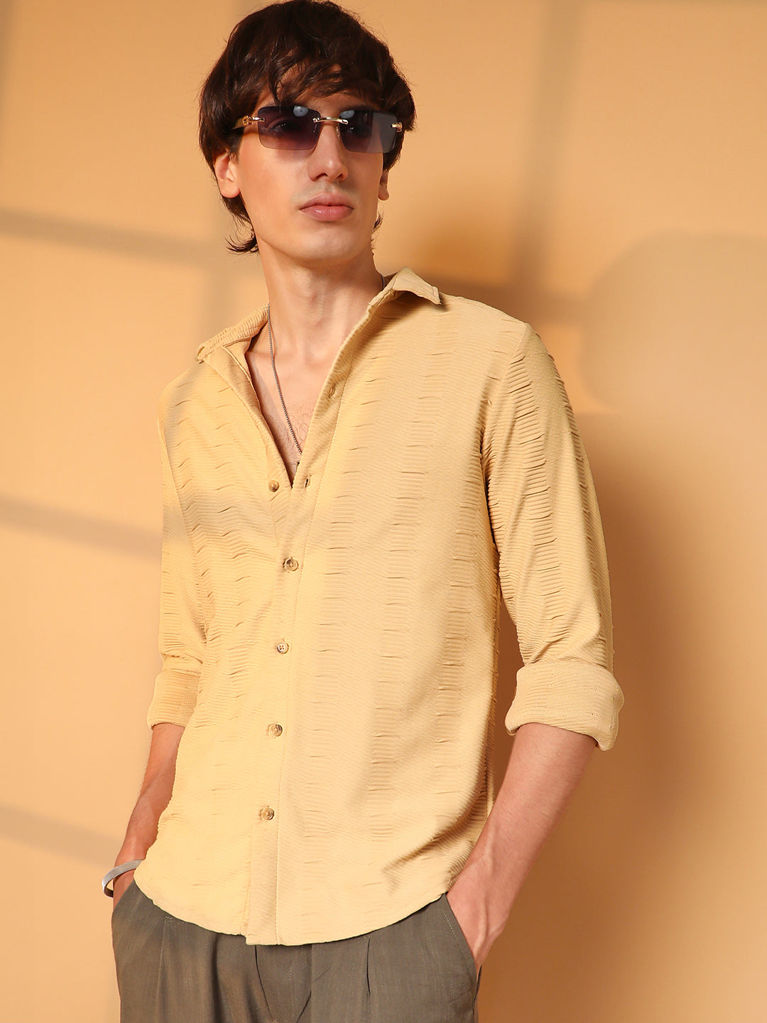 Ruche-Ribbed Shirt