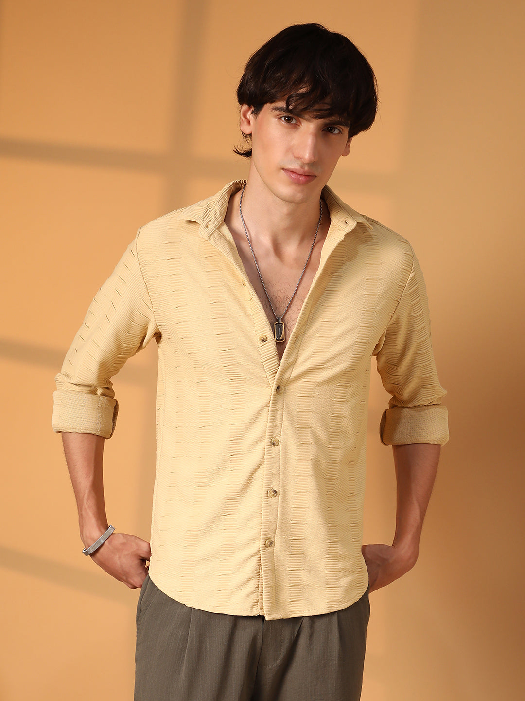 Ruche-Ribbed Shirt