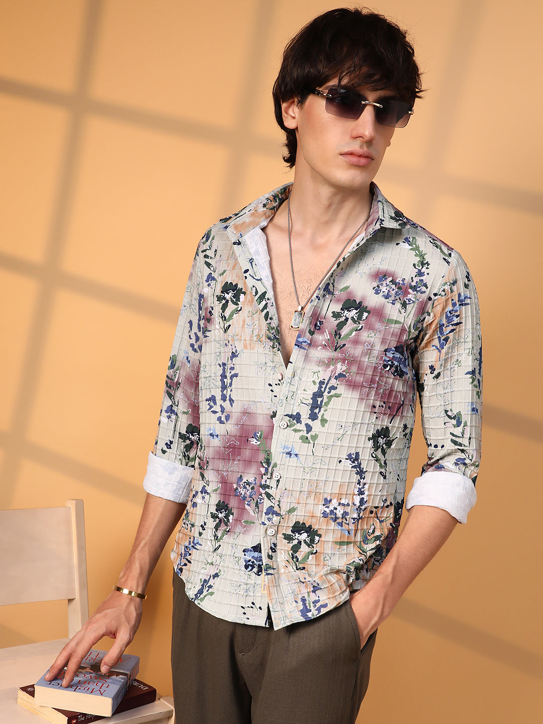 Floral-Waffle Shirt