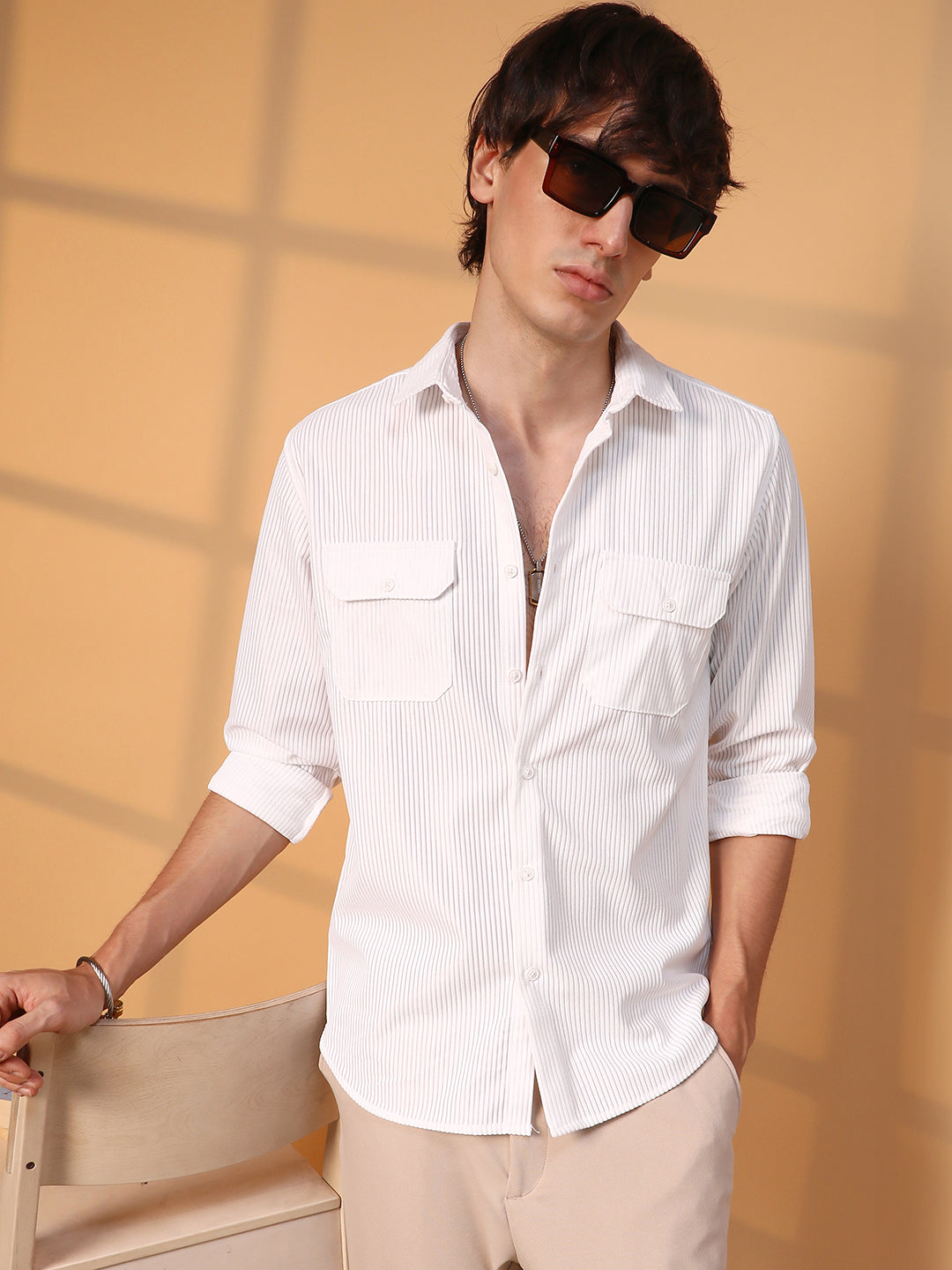 Shiun CUPRO FIBRIL UTILITY SHIRT Sサイズ shiun CUPRO FIBRIL