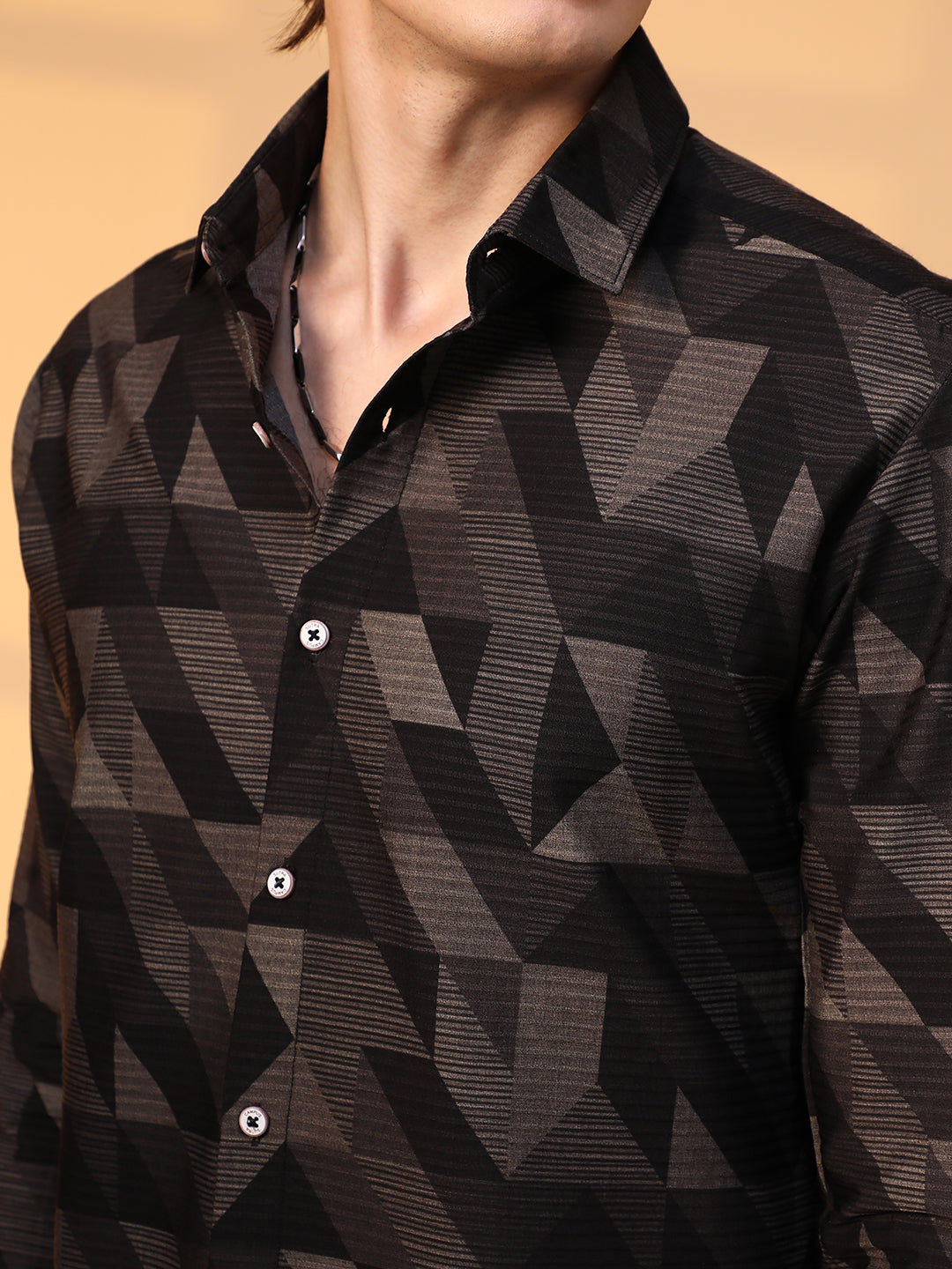 Geometric Seersucker Shirt