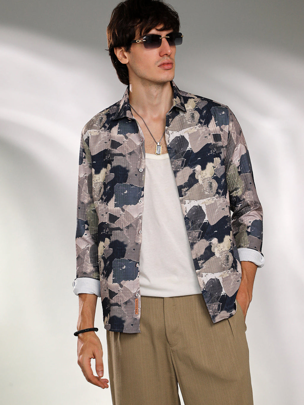 Splotch-Textured Shirt