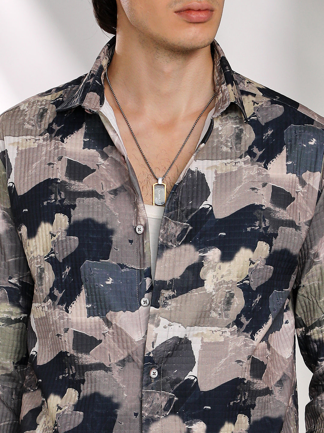 Splotch-Textured Shirt