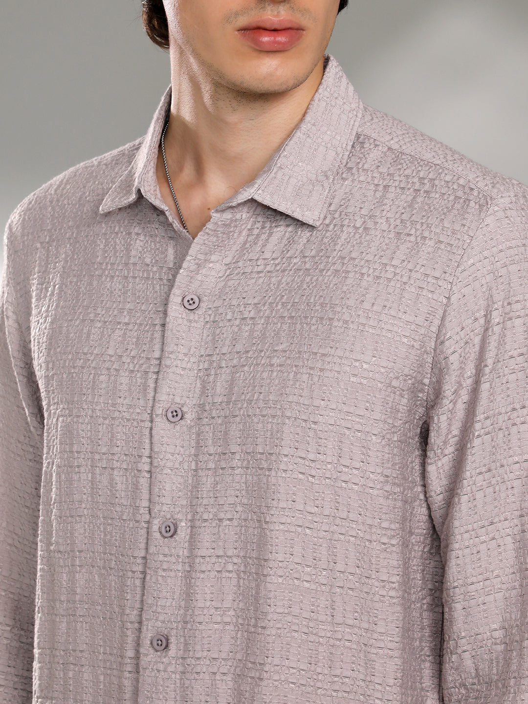 Solid Textured Knit Shirt