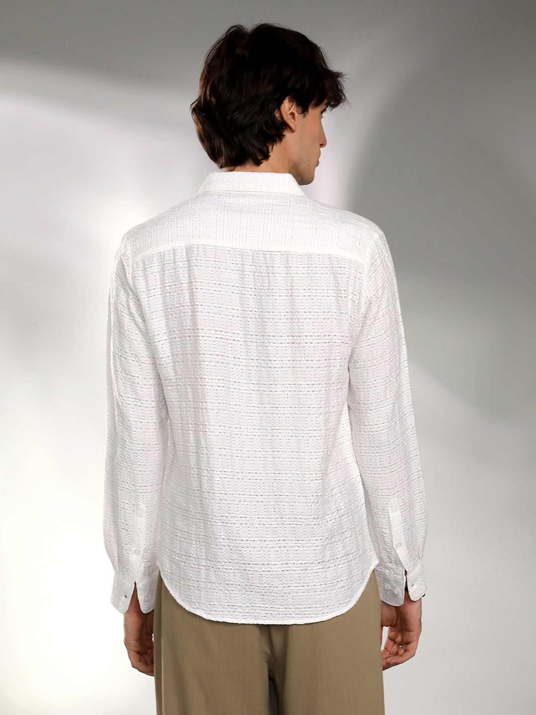 Solid Textured Knit Shirt