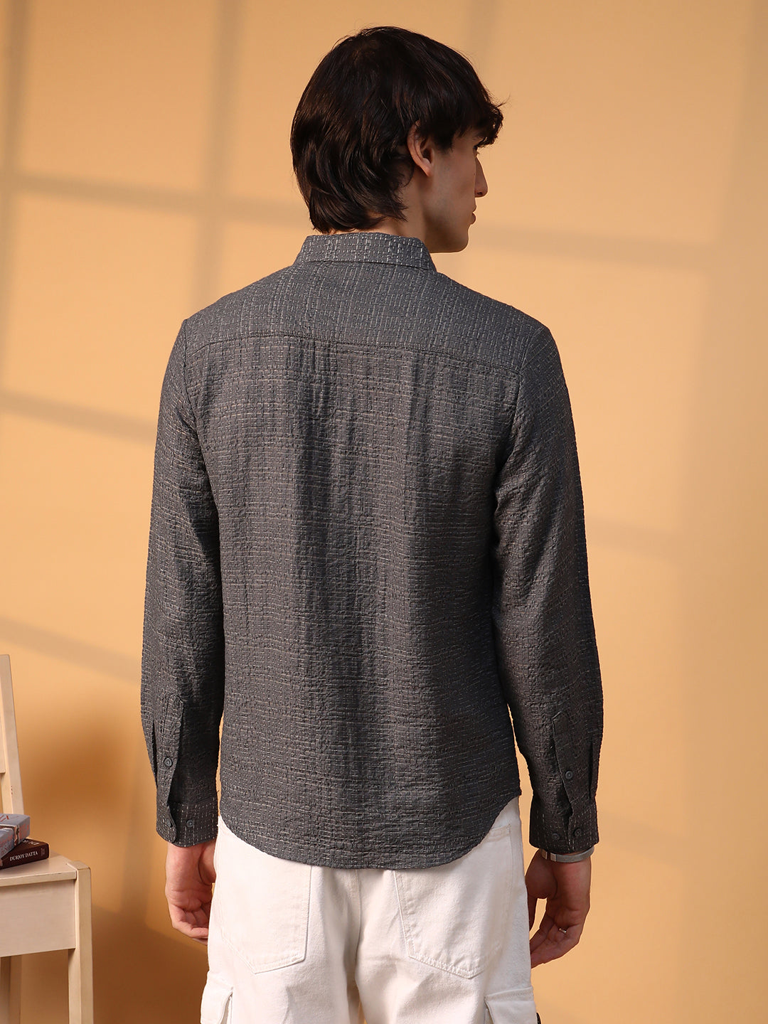 Solid Textured Knit Shirt