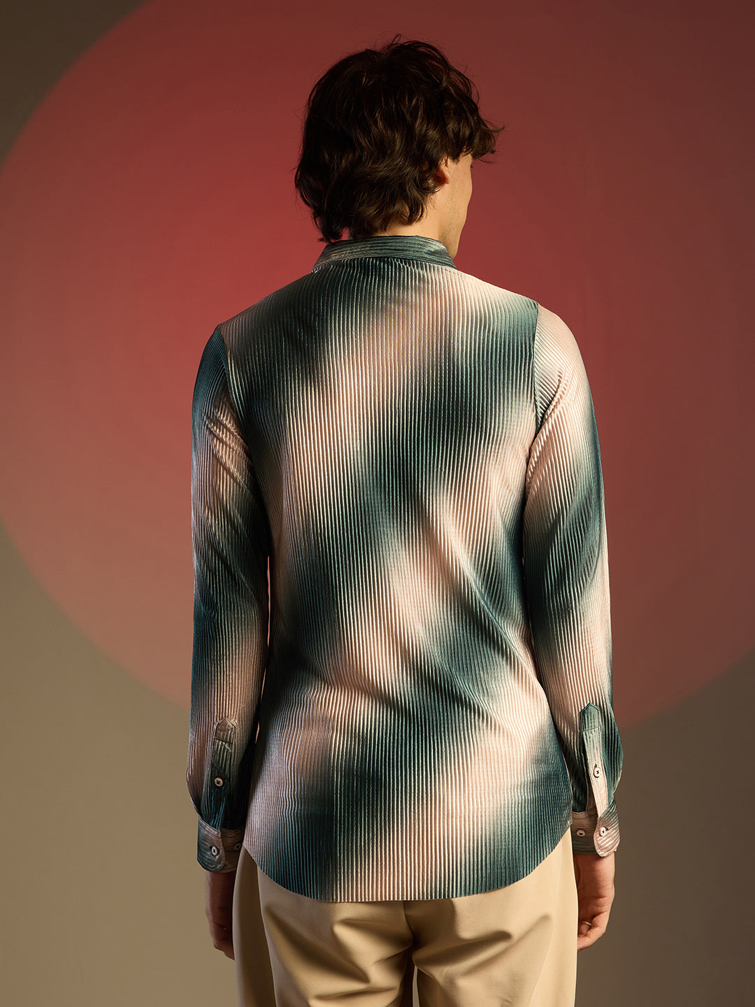 Ombre-Pleated Shirt