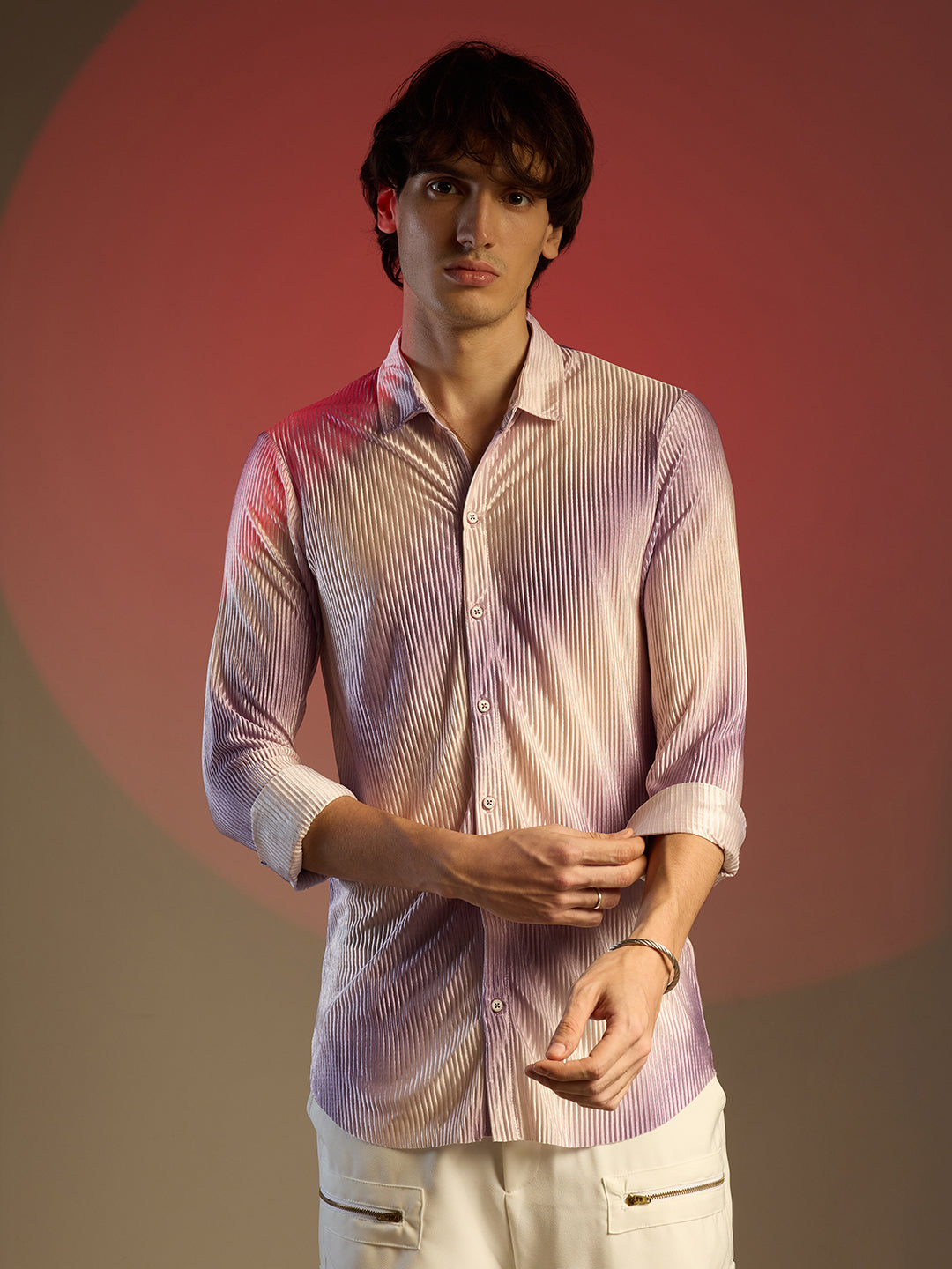 Ombre-Pleated Shirt