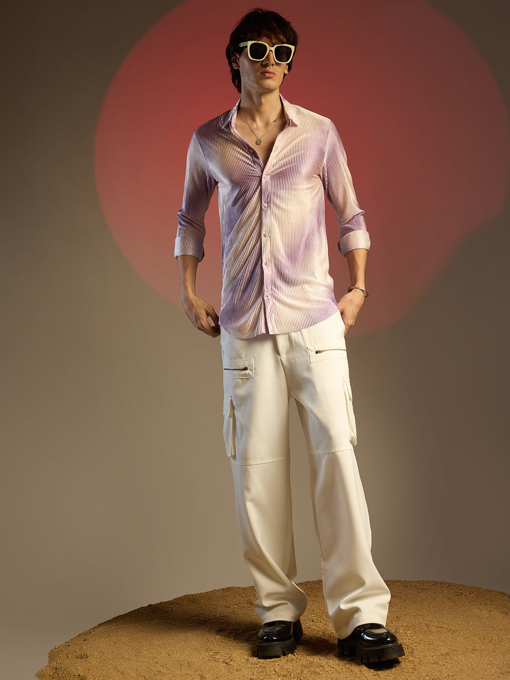 Ombre-Pleated Shirt