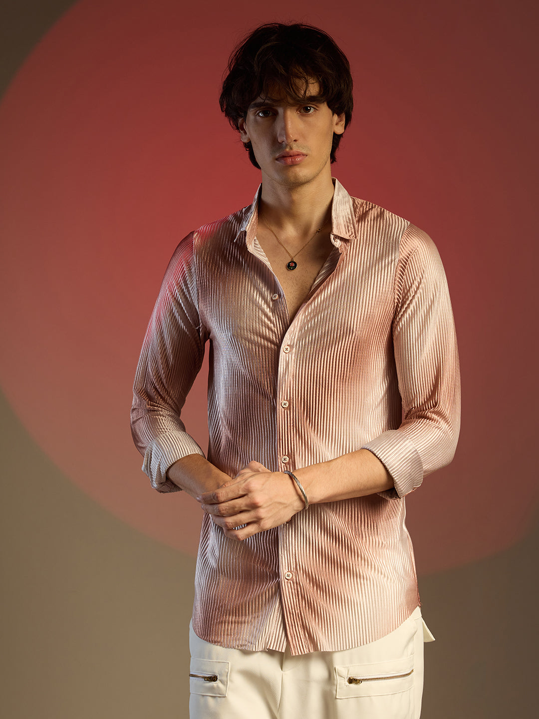 Ombre-Pleated Shirt