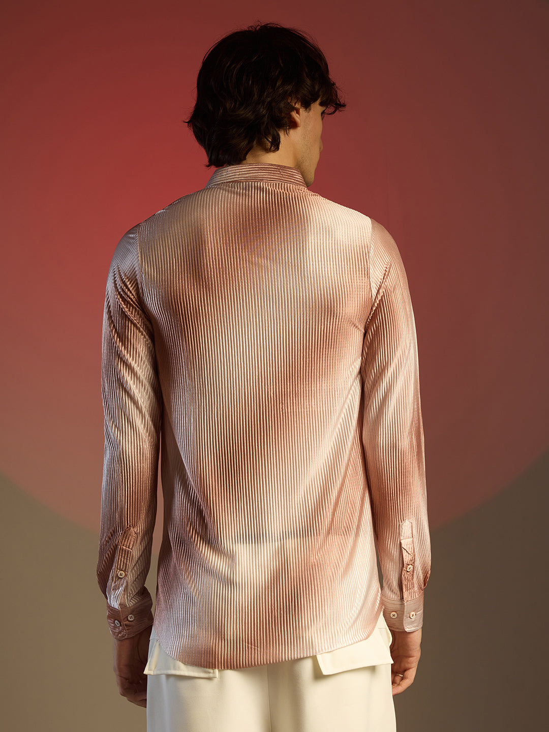 Ombre-Pleated Shirt