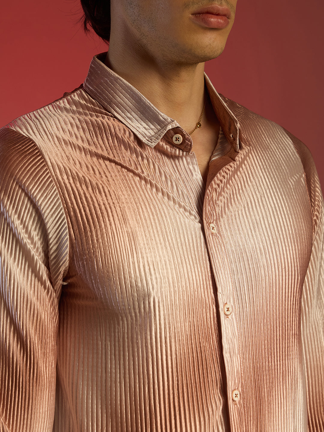 Ombre-Pleated Shirt