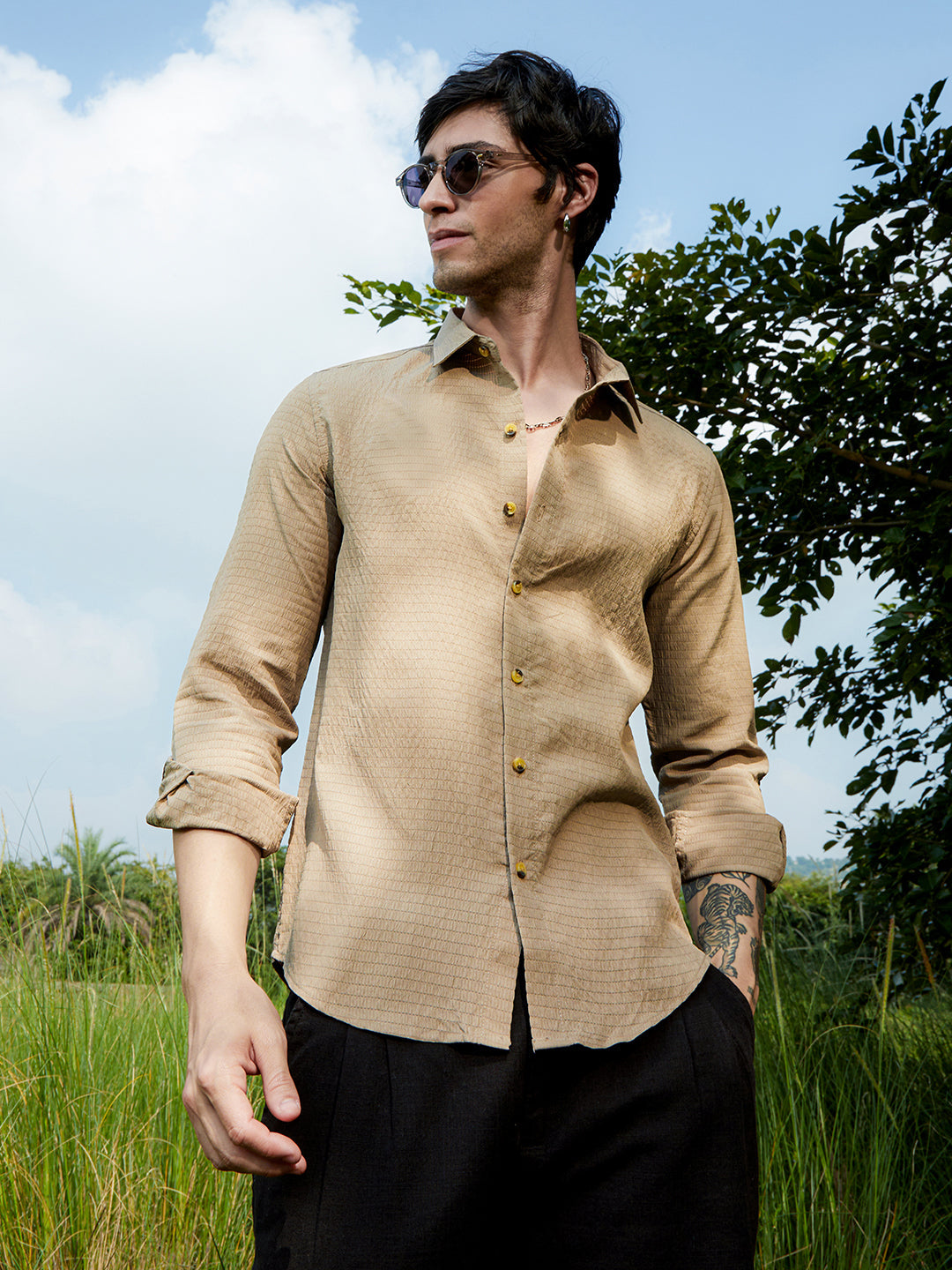 Ruche-Textured Shirt