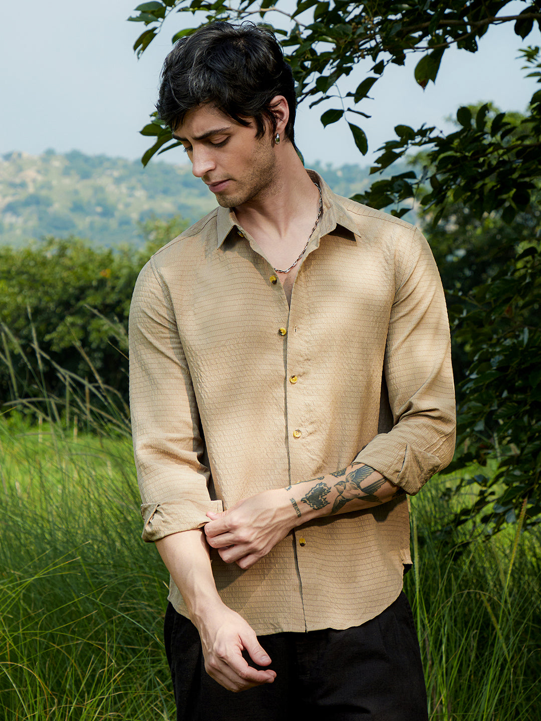 Ruche-Textured Shirt