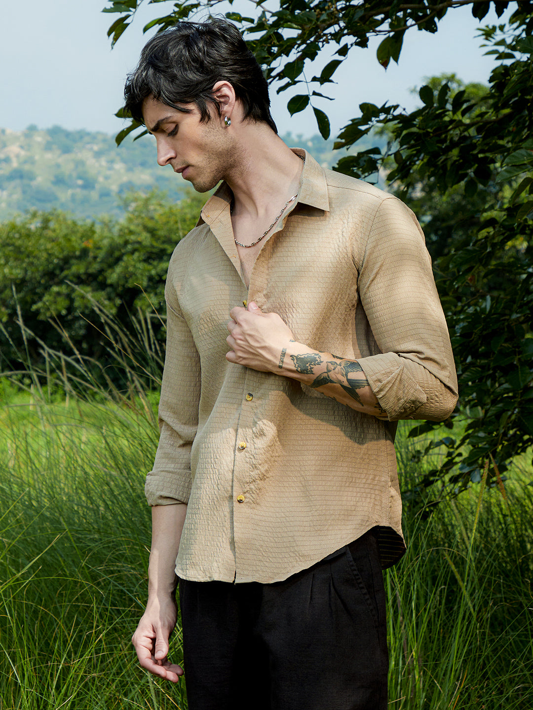 Ruche-Textured Shirt