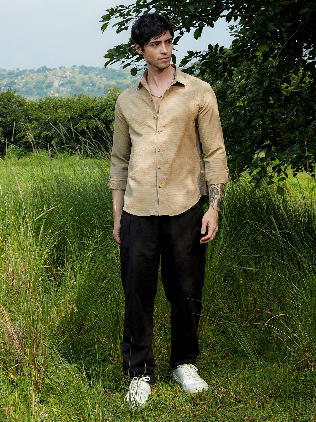 Ruche-Textured Shirt