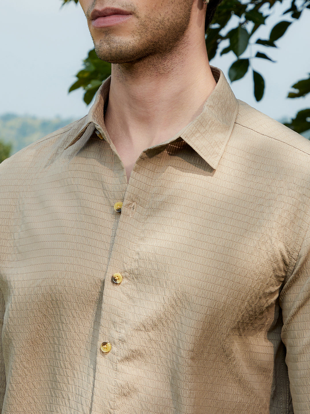 Ruche-Textured Shirt