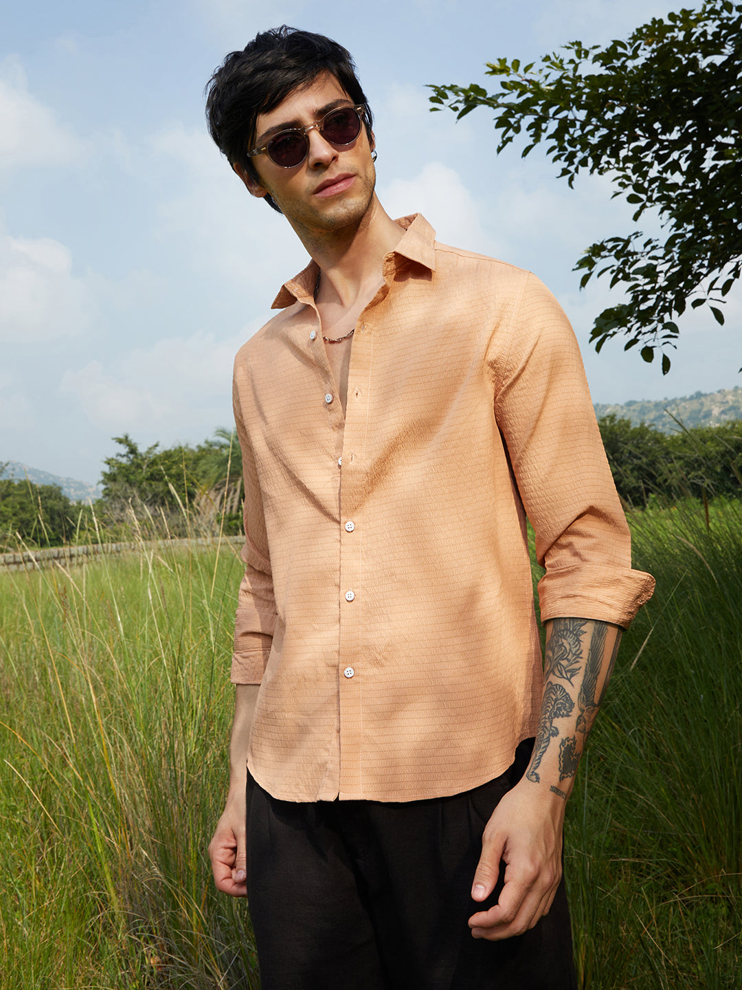 Ruche-Textured Shirt