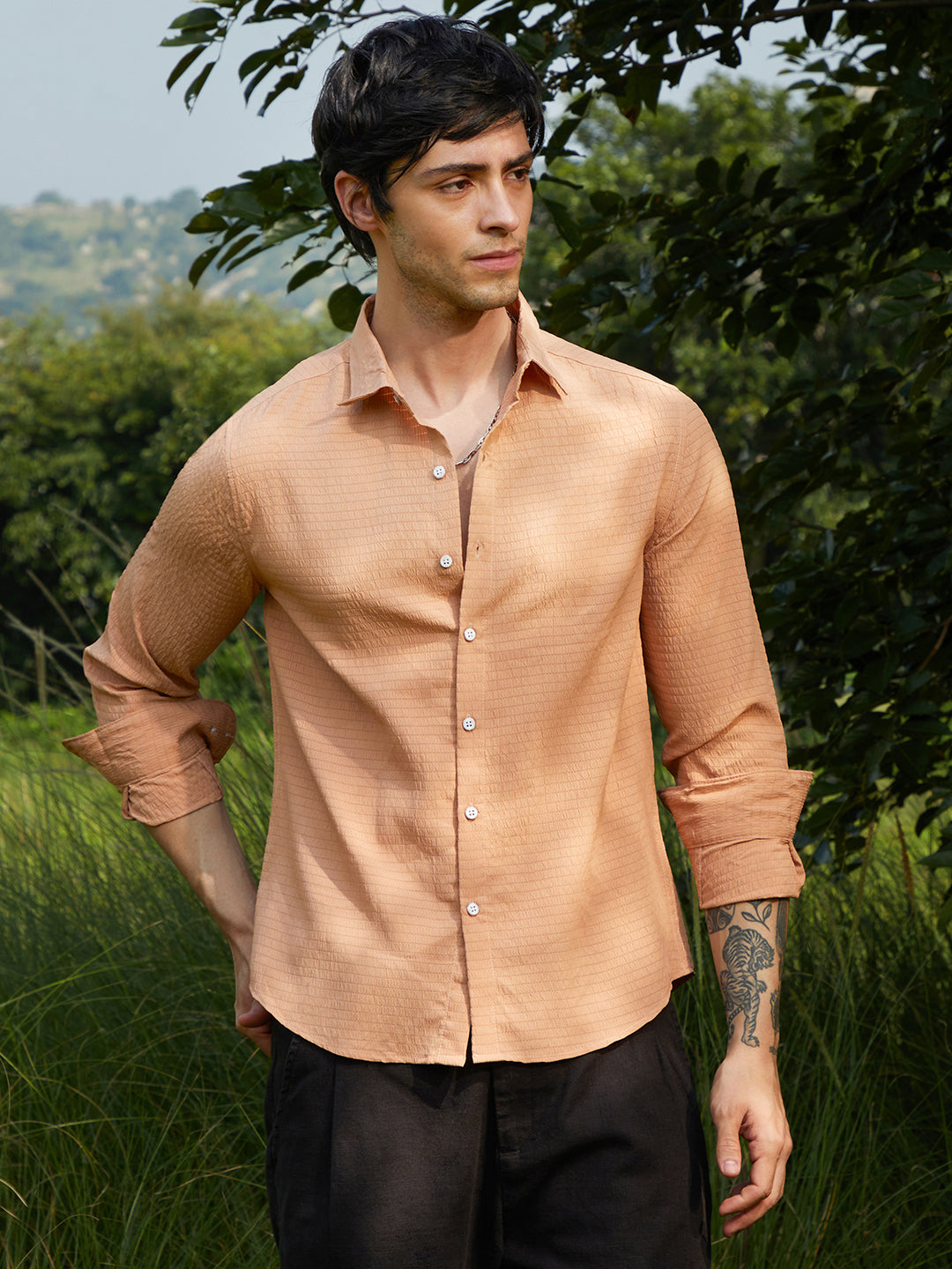 Ruche-Textured Shirt