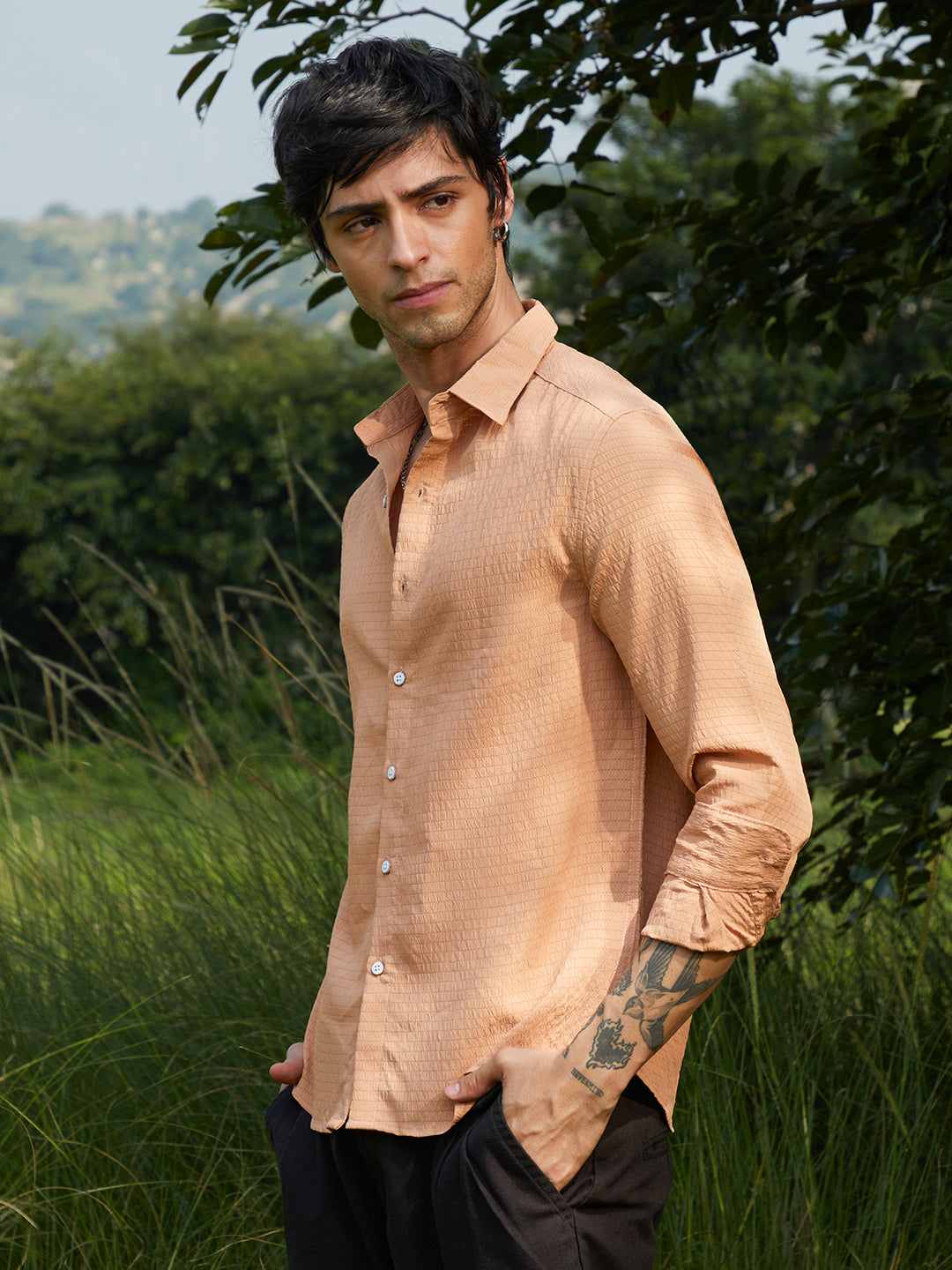 Ruche-Textured Shirt