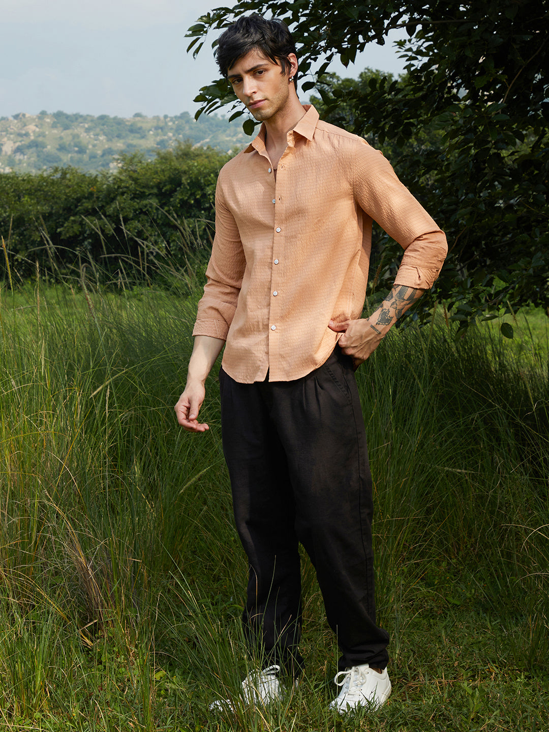 Ruche-Textured Shirt