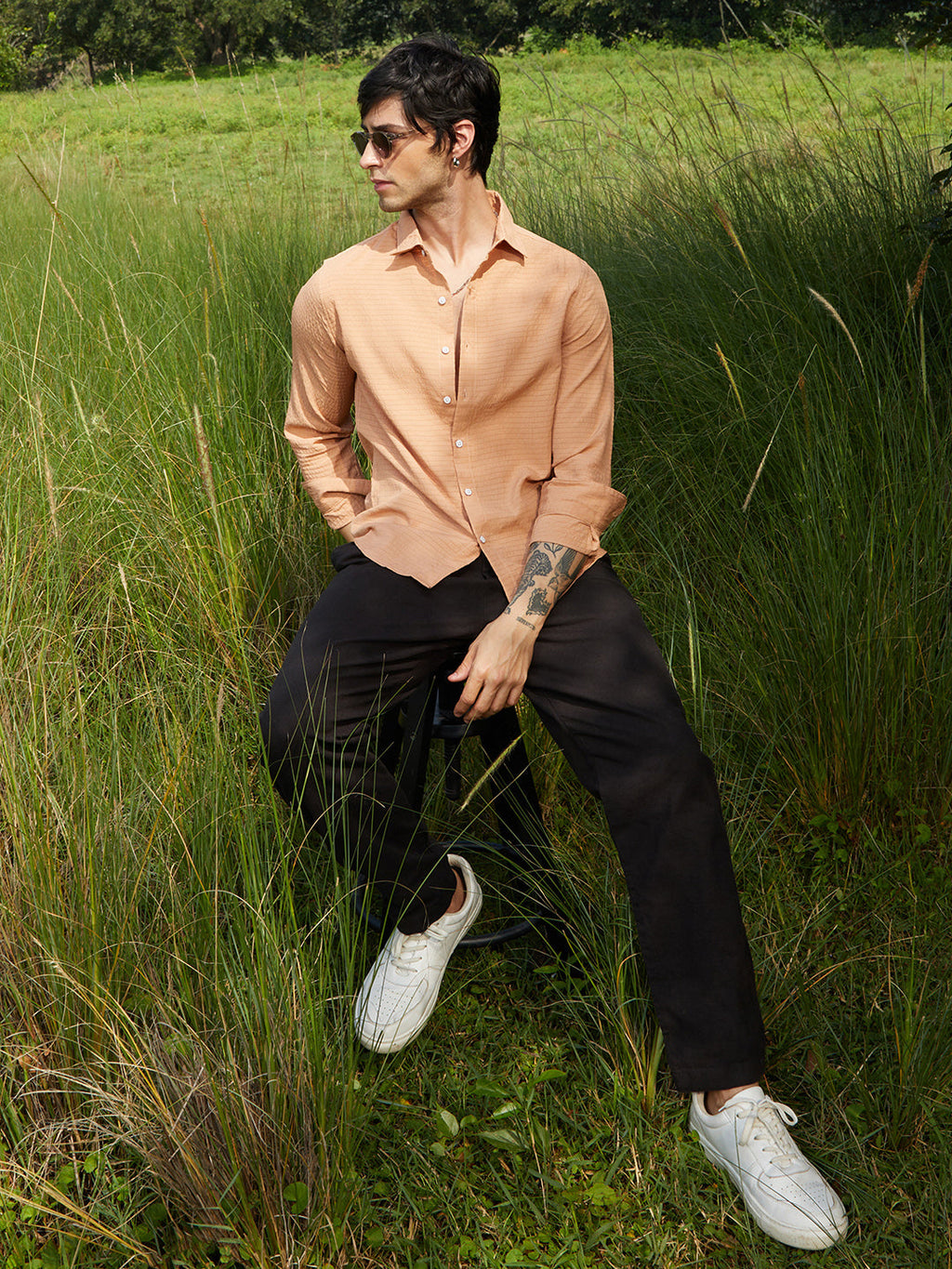 Ruche-Textured Shirt