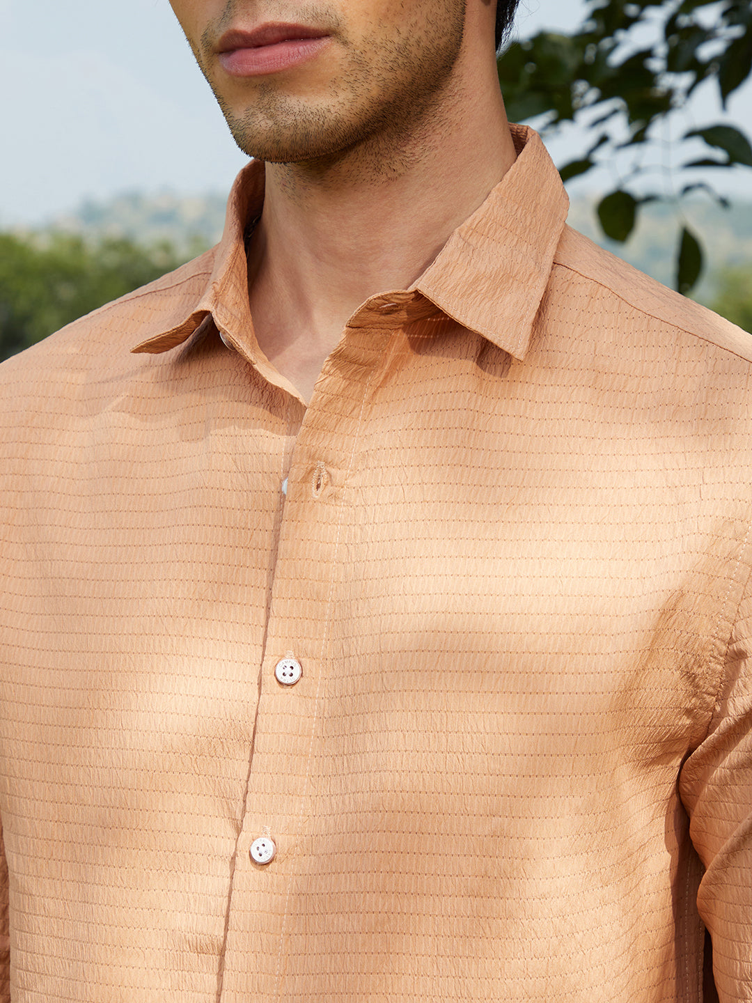 Ruche-Textured Shirt