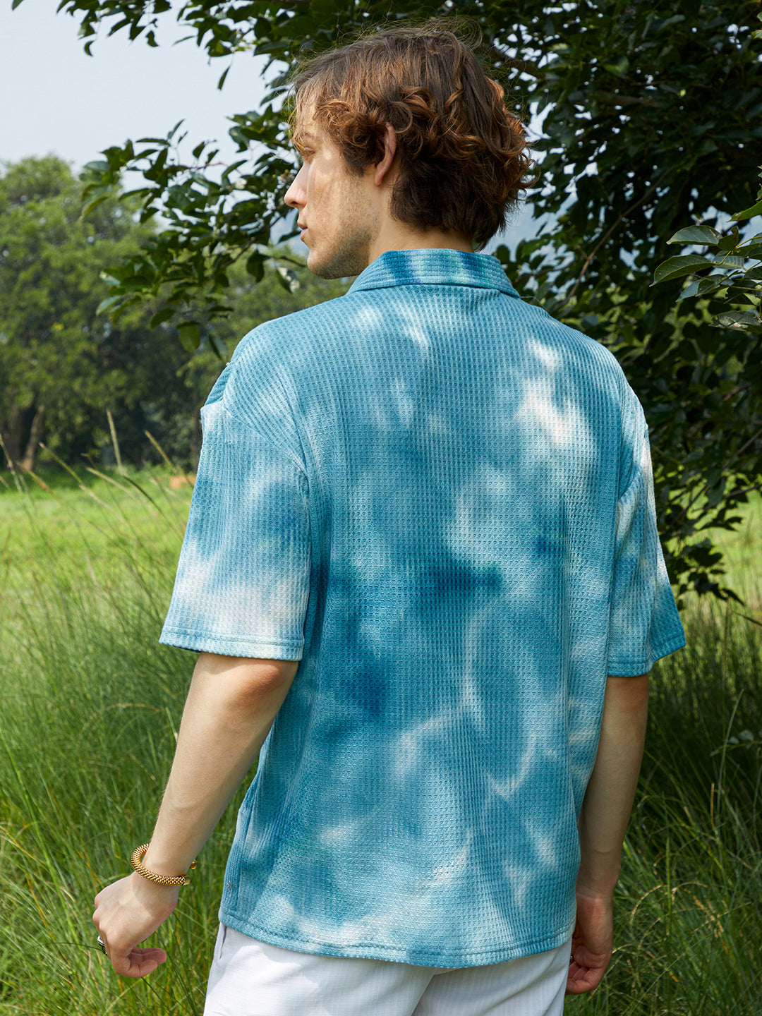 Tie-Dye Waffle Oversized Shirt