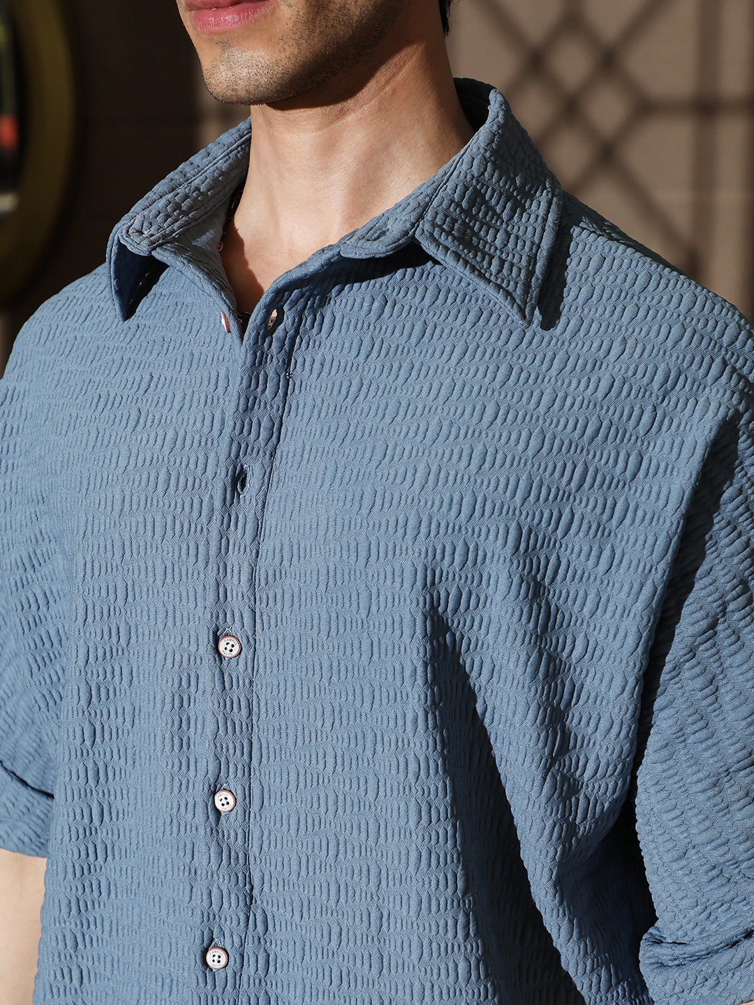 Wave-Tactile Relaxed Shirt