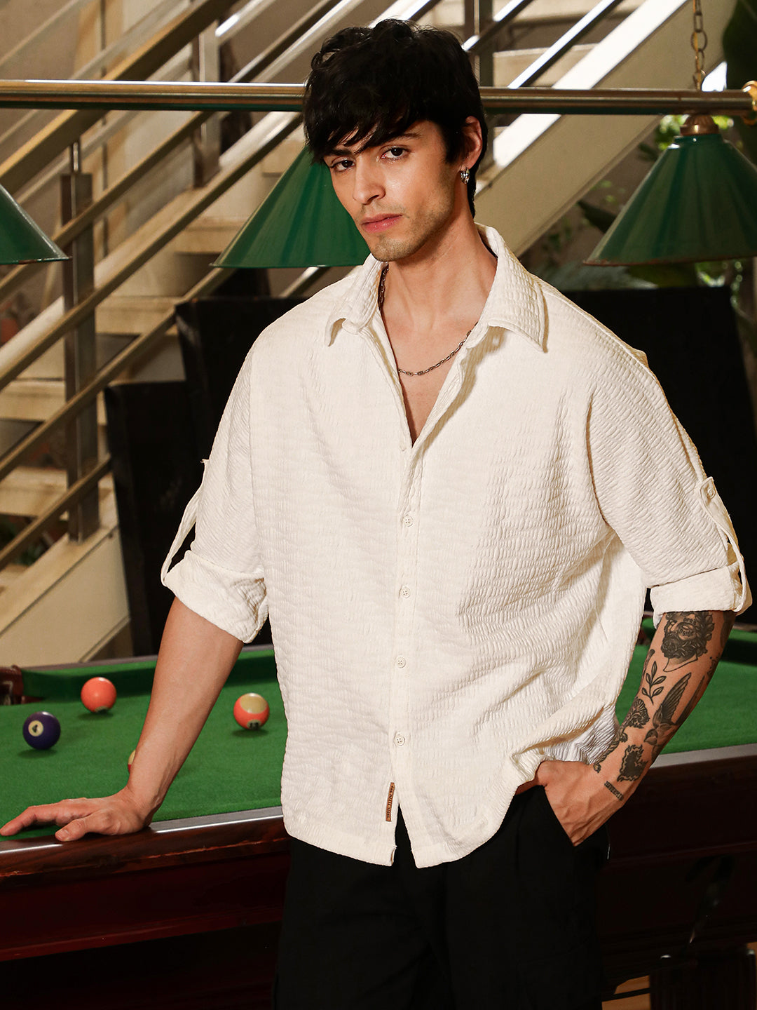 Wave-Tactile Relaxed Shirt