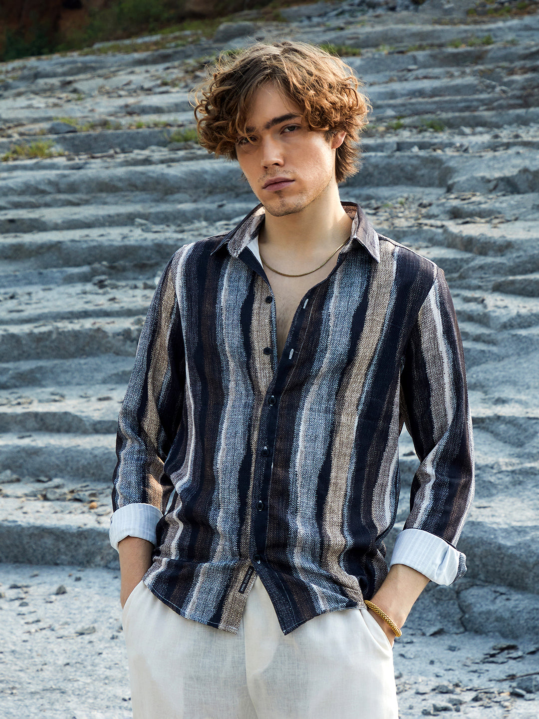 Brushed-Stripe Shirt