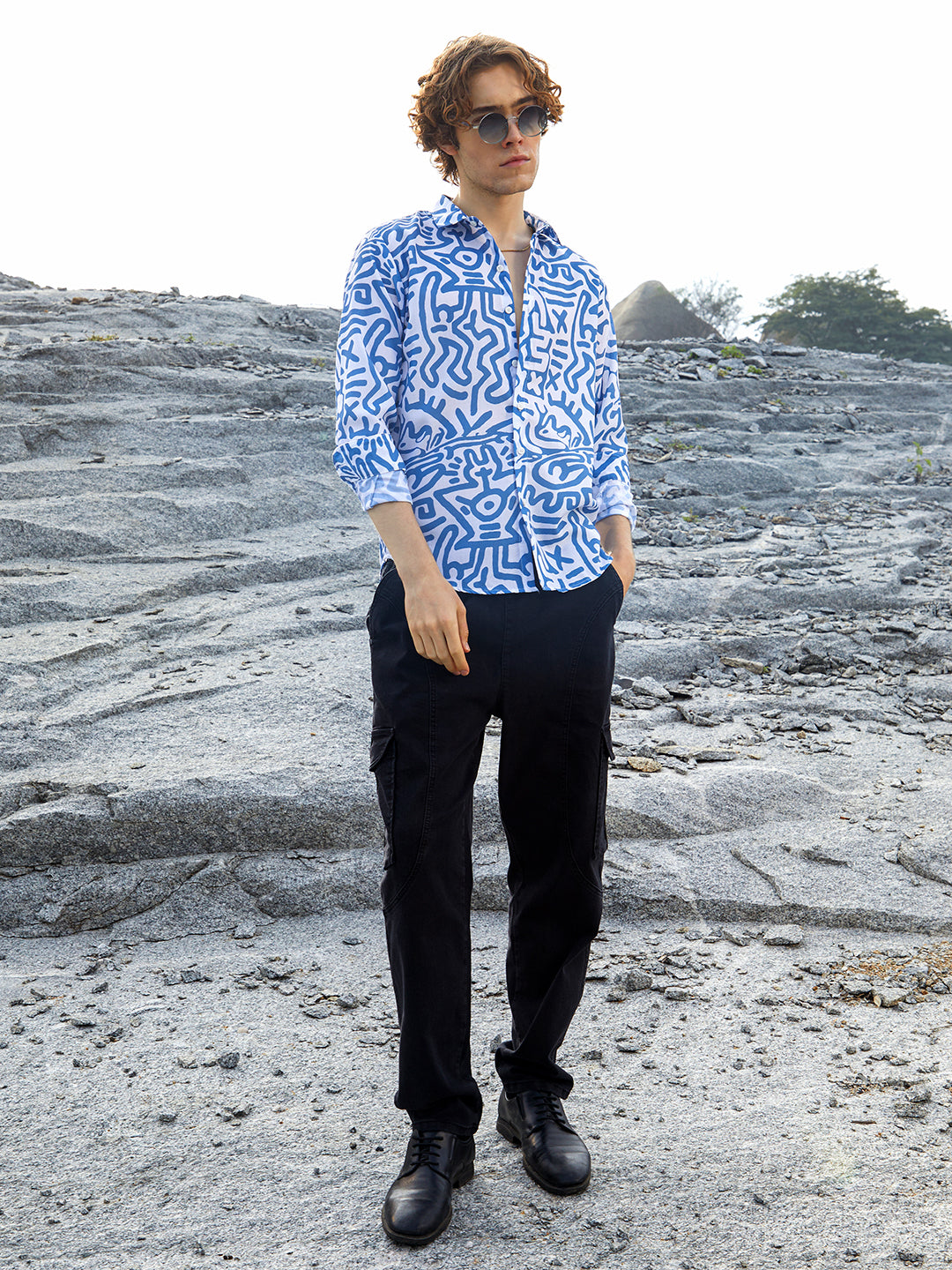 Contrast Graffiti Shirt