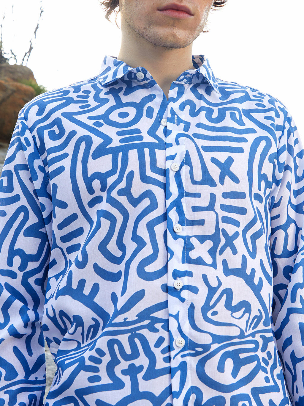 Contrast Graffiti Shirt