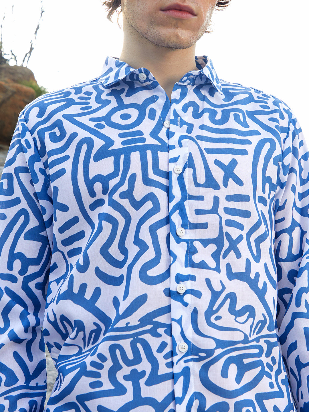 Contrast Graffiti Shirt