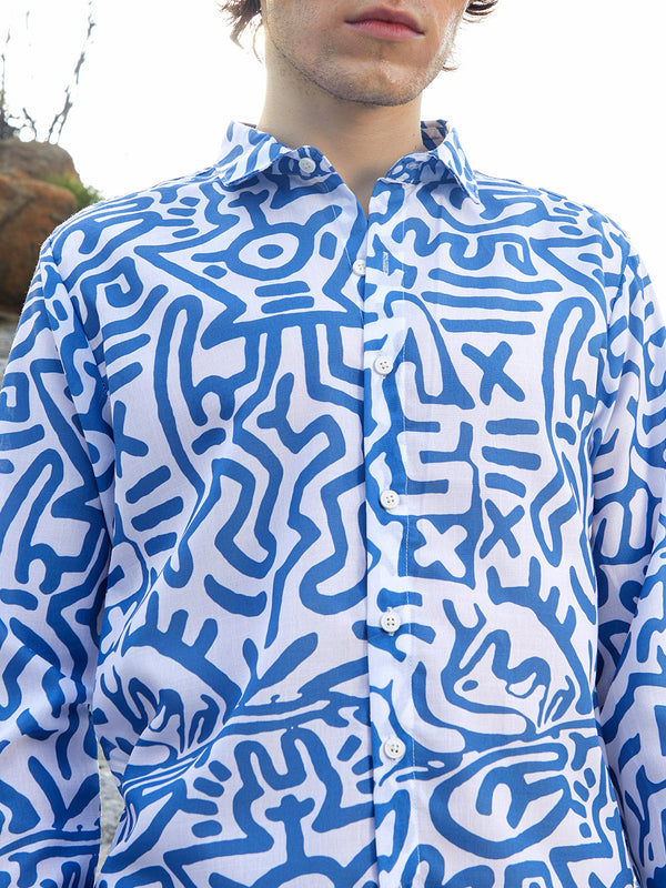 Contrast Graffiti Shirt