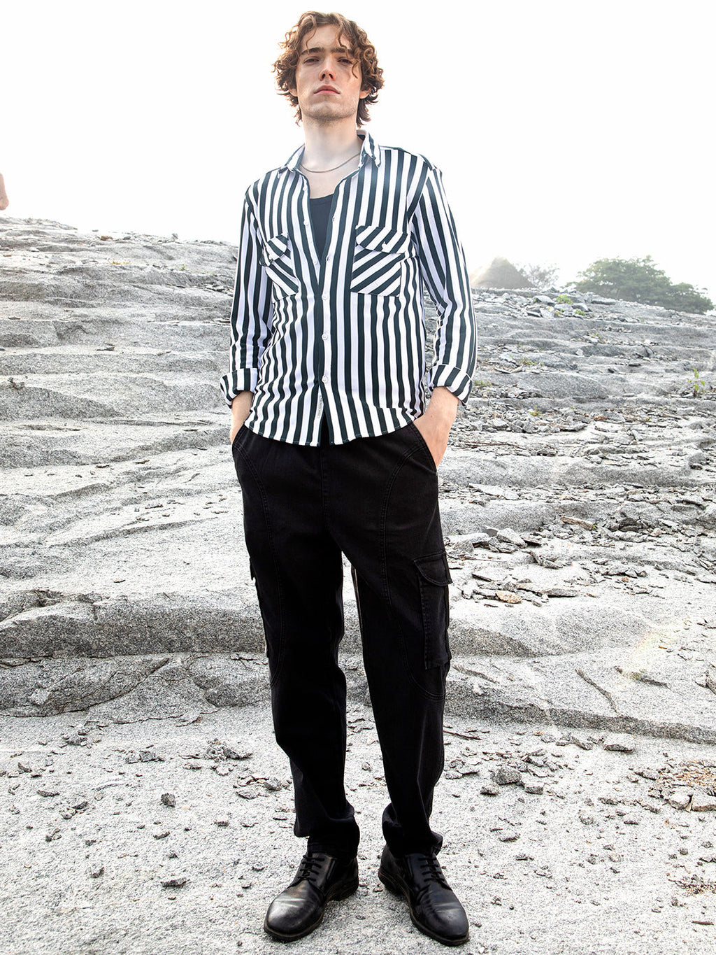 Nautical-Stripe Utility Shirt