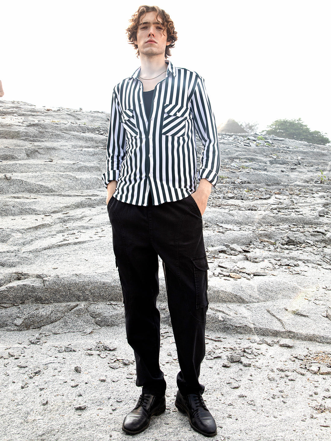 Nautical-Stripe Utility Shirt