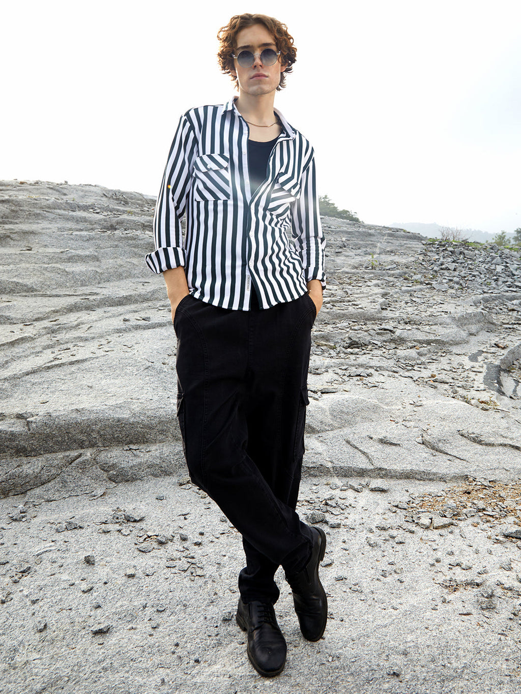 Nautical-Stripe Utility Shirt