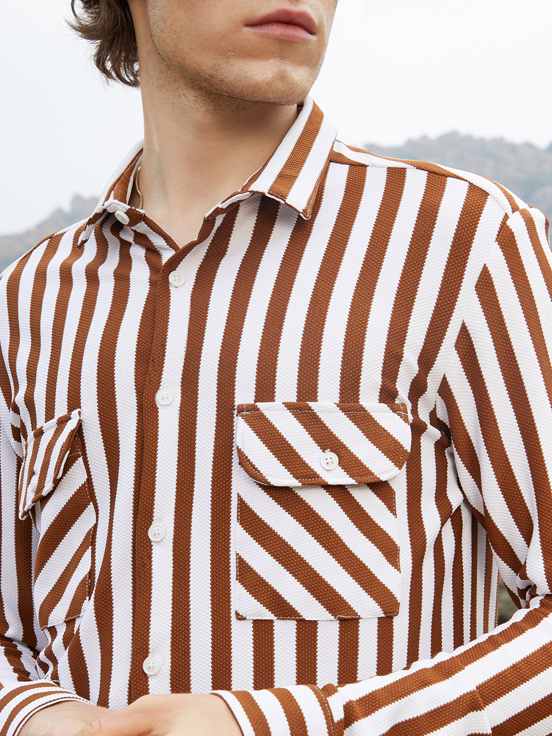 Nautical-Stripe Utility Shirt