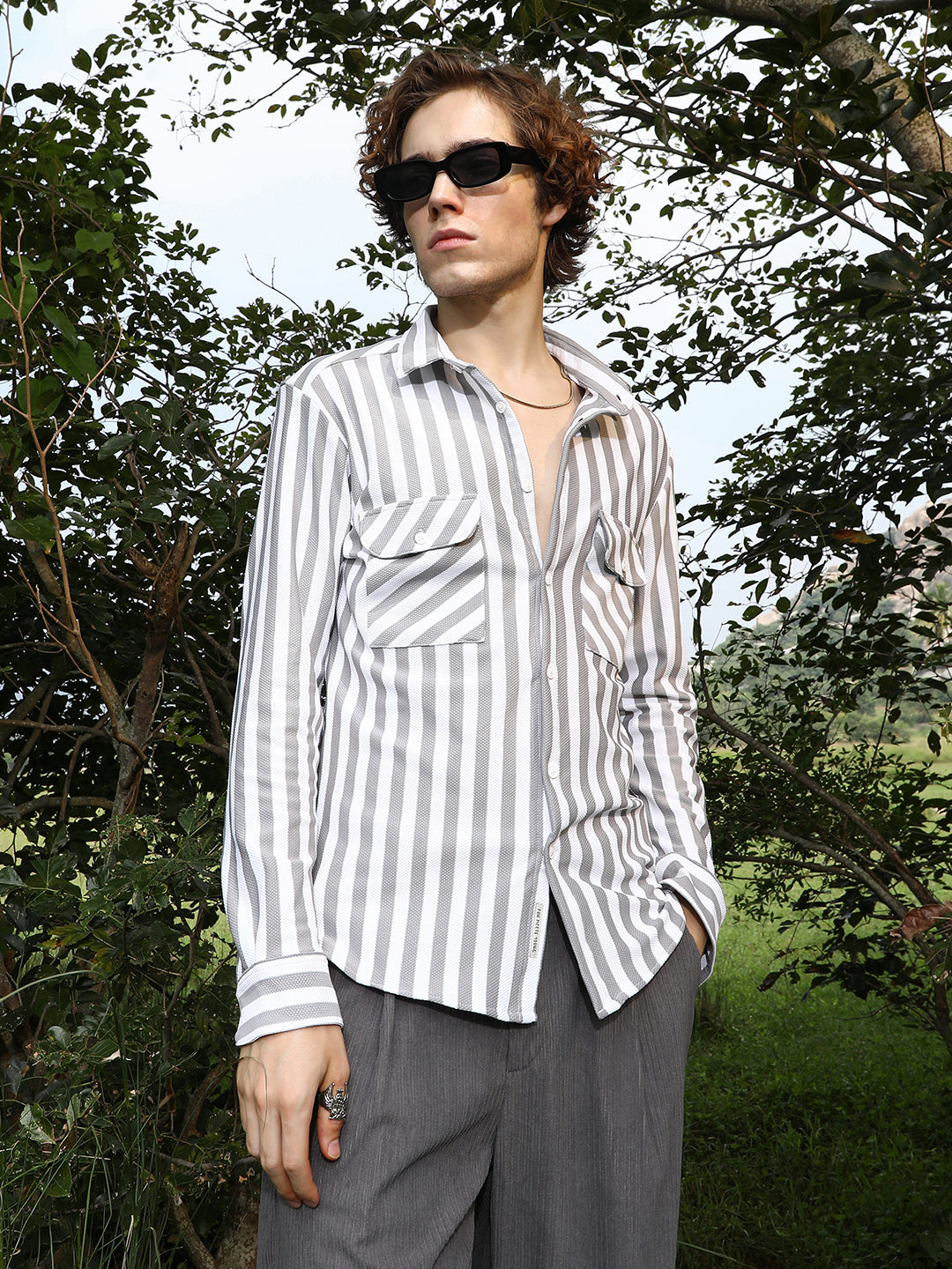 Nautical-Stripe Utility Shirt