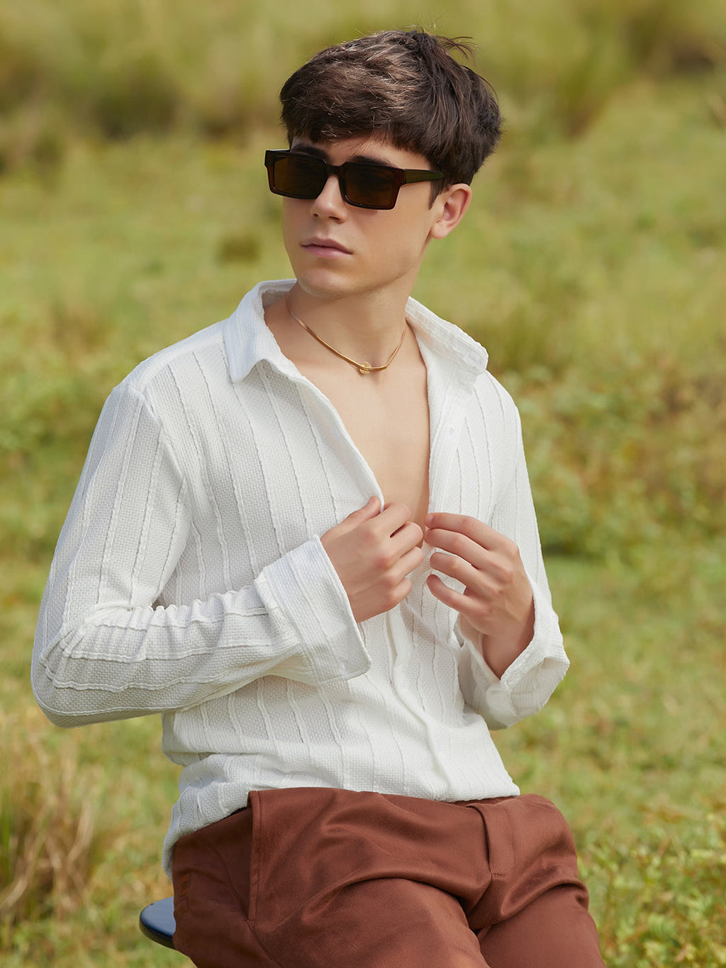 Braille-Stripe Shirt