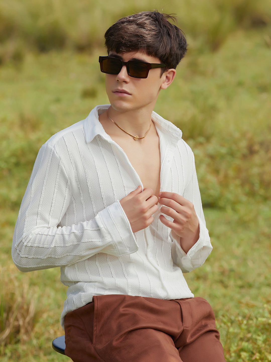 Braille-Stripe Shirt