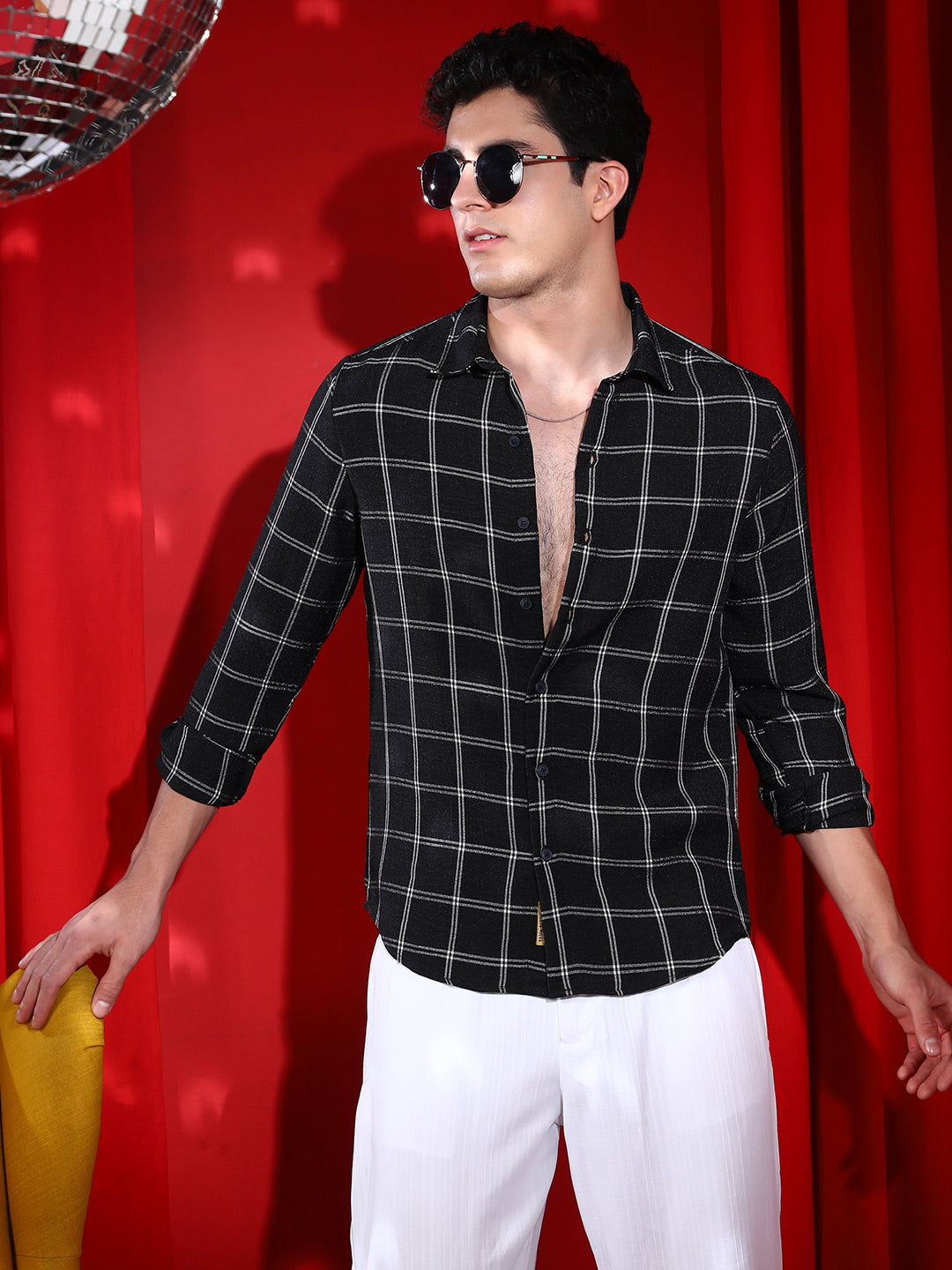 Graph-Check Relaxed Shirt