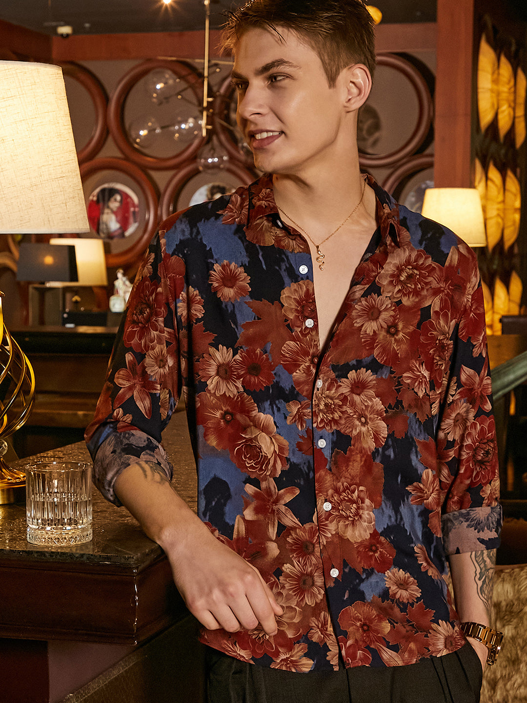 Floral Overlap Shirt