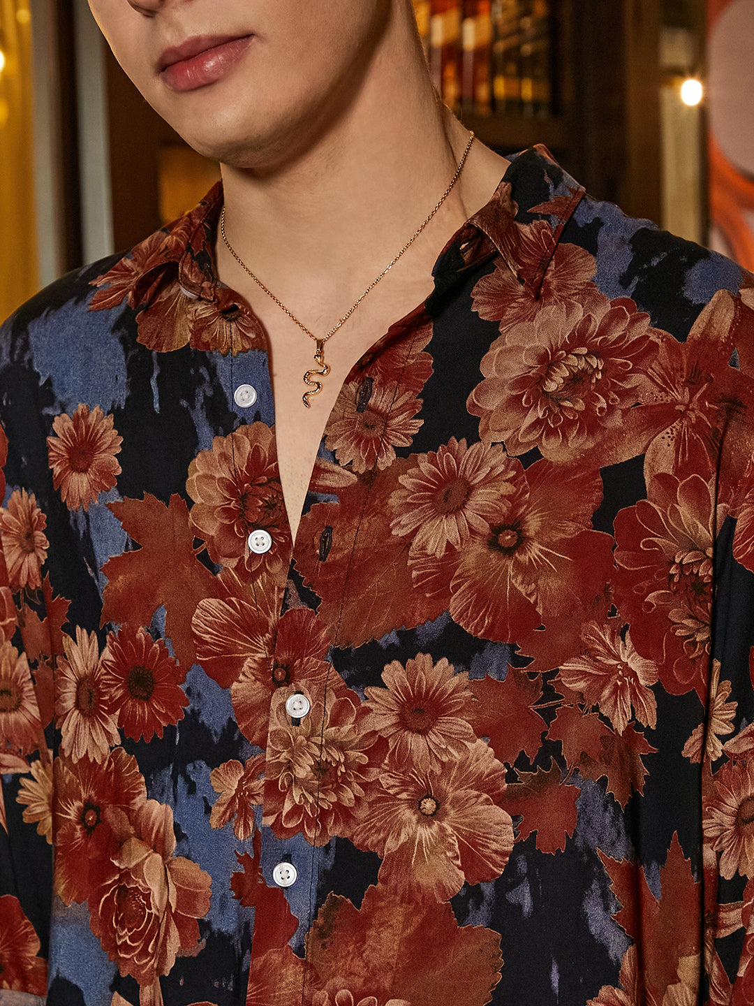 Floral Overlap Shirt